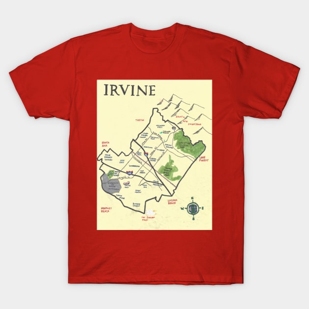 Irvine T-Shirt by PendersleighAndSonsCartography